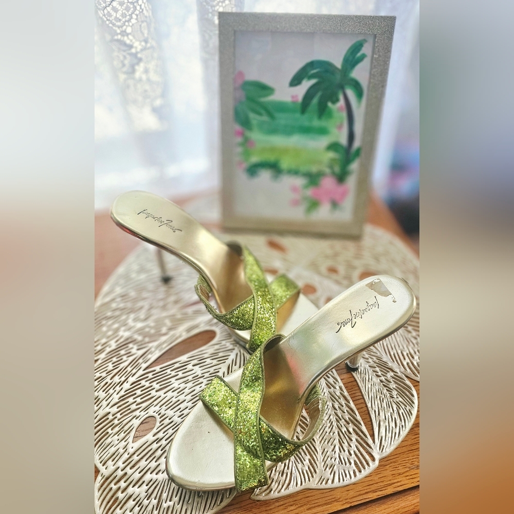 Green Glitter Heels